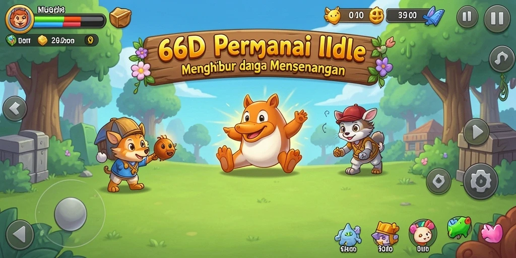 Tampilan gameplay <strong>66D</strong> yang menarik saat mengelola sumber daya.