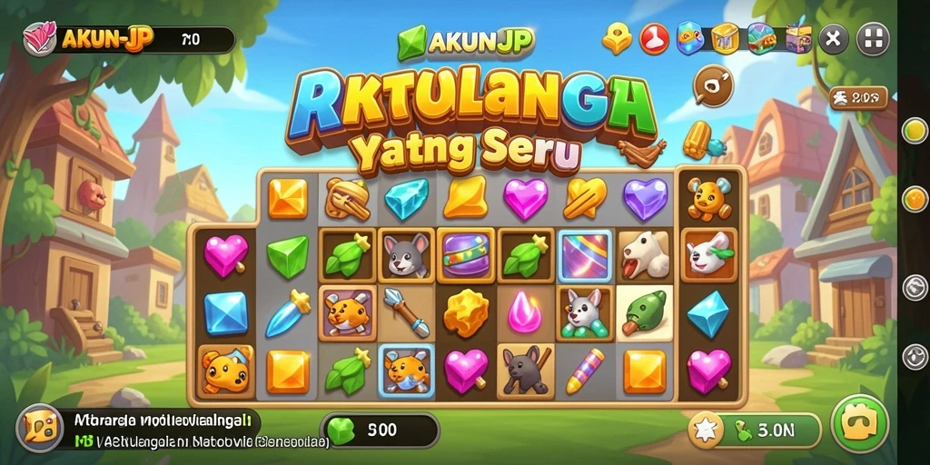 Tampilan gameplay Match-3 yang menyenangkan dan penuh warna.