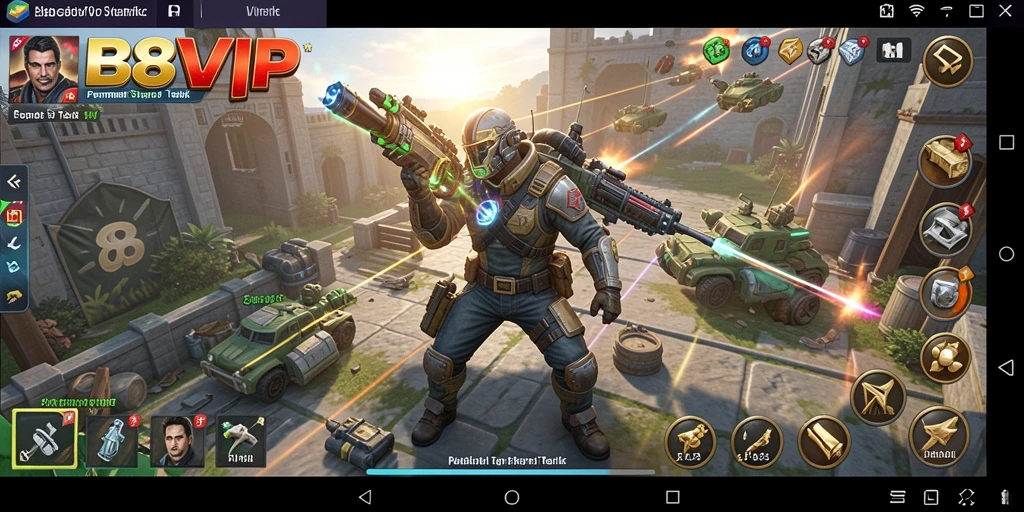 Screenshot gameplay B8VIP yang menunjukkan pertarungan strategis.