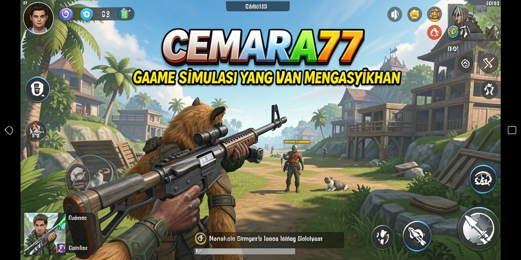 Screenshot menunjukkan gameplay menarik dan interaksi karakter di CEMARA77.