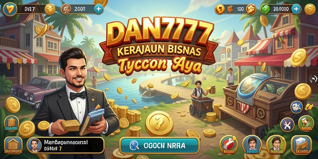 Tangkapan layar gameplay DAN777 menampilkan aktivitas bisnis yang seru.