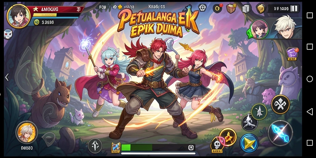 Screenshot F08 menampilkan aksi pertarungan seru dalam dunia Anime.