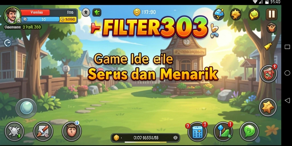 Tampilan utama gameplay FILTER303 yang menampilkan elemen-elemen game Idle.