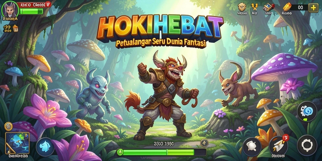 Gameplay seru dalam HOKIHEBAT yang penuh petualangan.