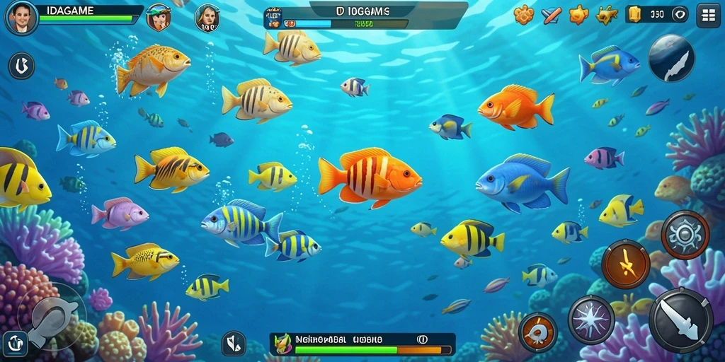 Gameplay seru IDAGAME dengan aksi menembak ikan.