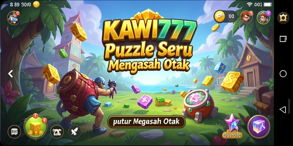 Screenshot gameplay KAWI777 menampilkan puzzle menarik yang sedang dimainkan.