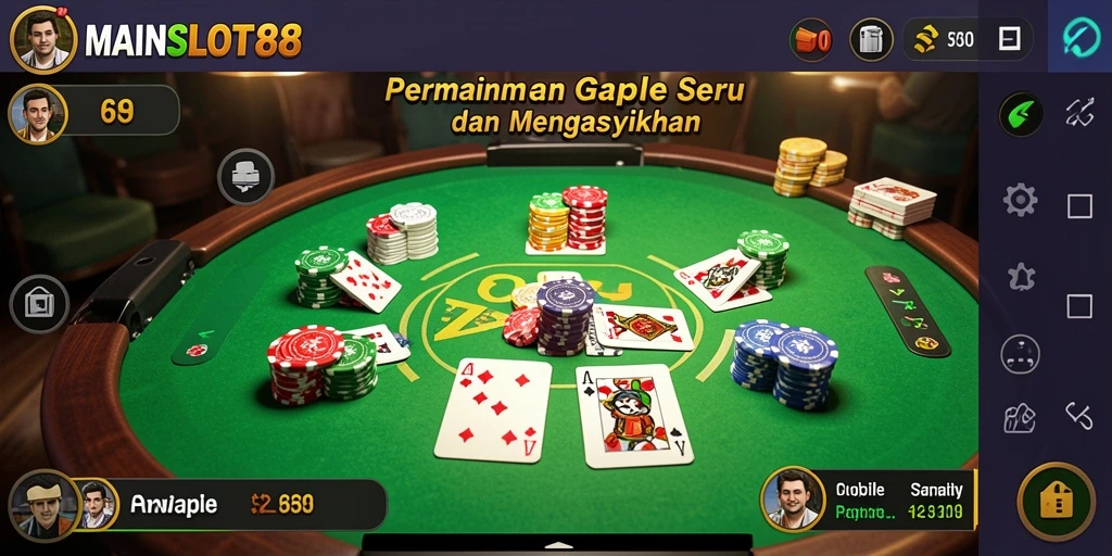 Tampilan screenshot utama MAINSLOT88 dengan gameplay Gaple yang seru.