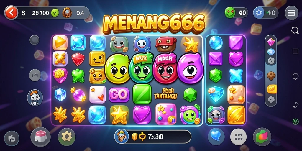Tampilan gameplay seru dalam permainan Match-3 MENANG666.