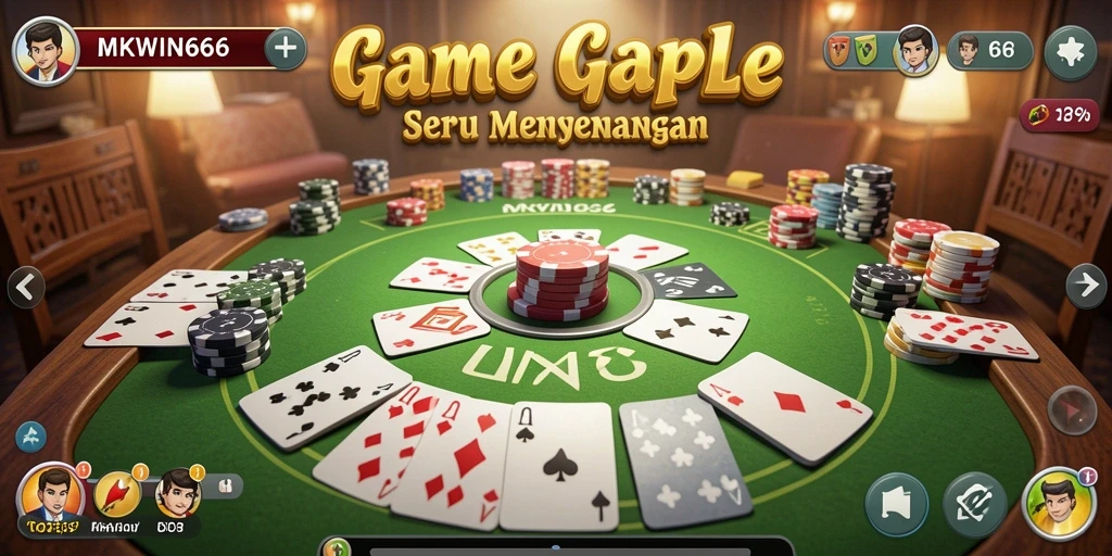 Tampilan gameplay seru Gaple di MKWIN666.