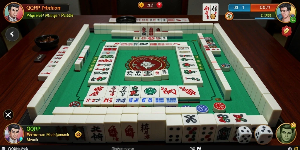 Tampilan gameplay QQRP yang menampilkan serunya bermain Mahjong.