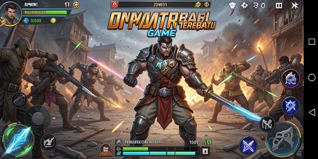 Tampilan gameplay RPWIN1 menampilkan pertarungan yang intens dan strategi unik.