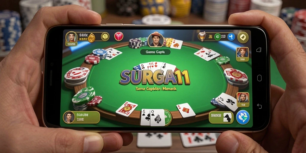 Tampilan menarik dari gameplay Gaple SURGA11 yang menegangkan.