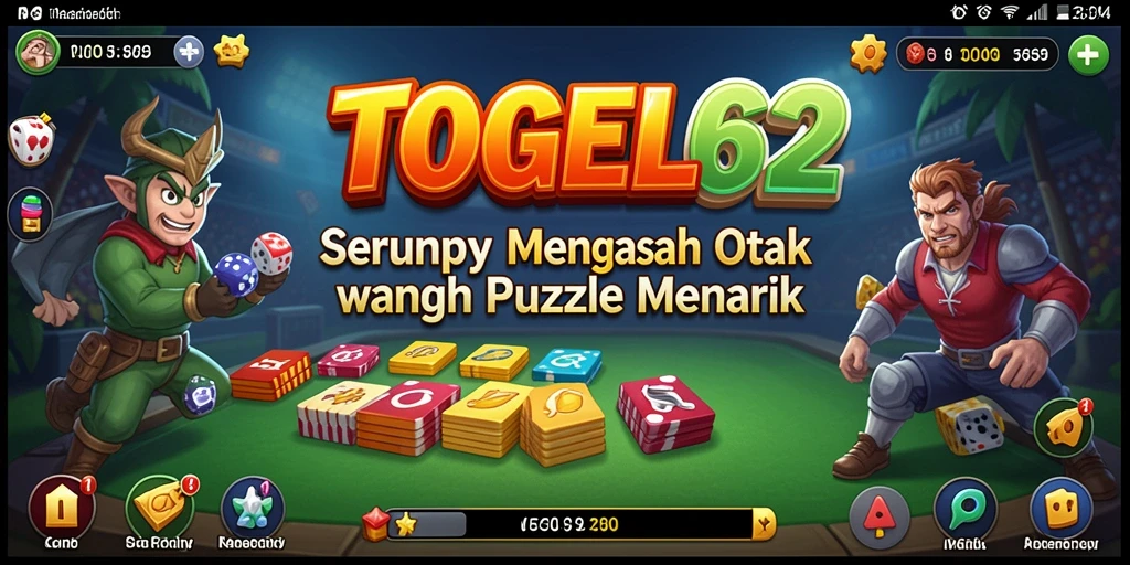 Screenshot utama dari gameplay TOGEL62 menampilkan serunya menyelesaikan puzzle.